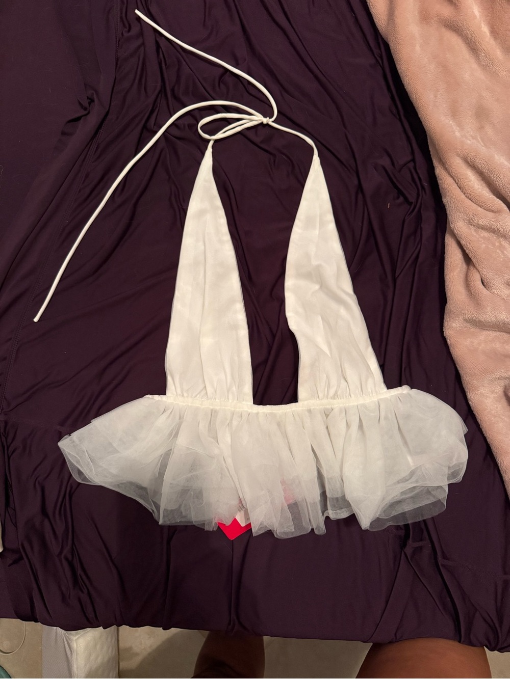 BB Dakota White Tulle Halter Bralette